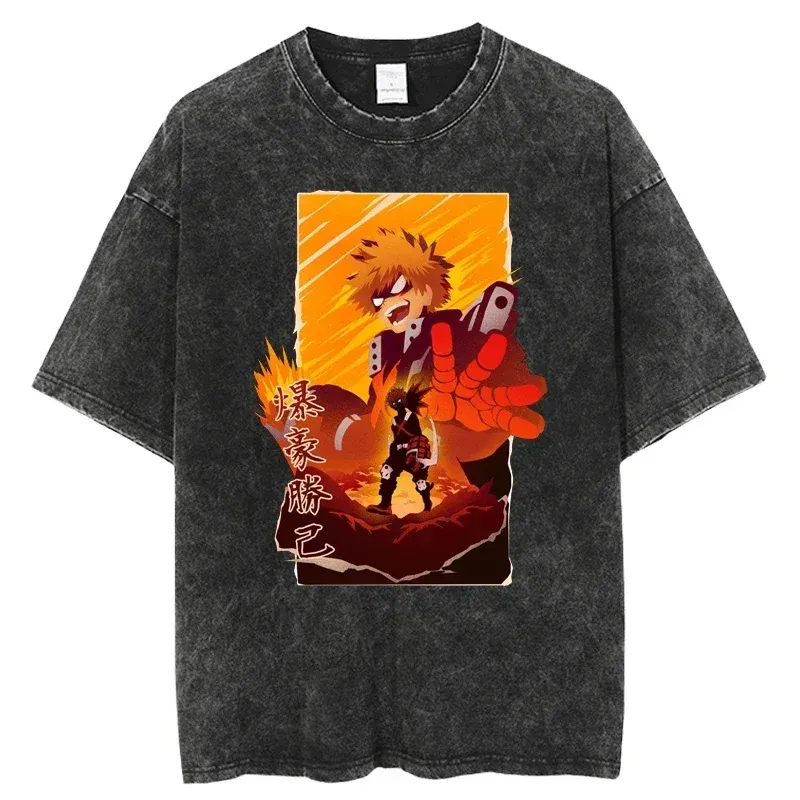 Punk My Hero Academia Japanese Anime Hip Hop T Shirt Unisex Fashion Harajuku Tshirt Men Women 100% Cotton T-Shirts
