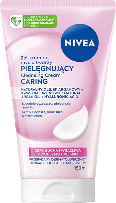 NIVEA Żel-Krem do Mycia Twarzy Cera Sucha i Wrażliwa 150ml