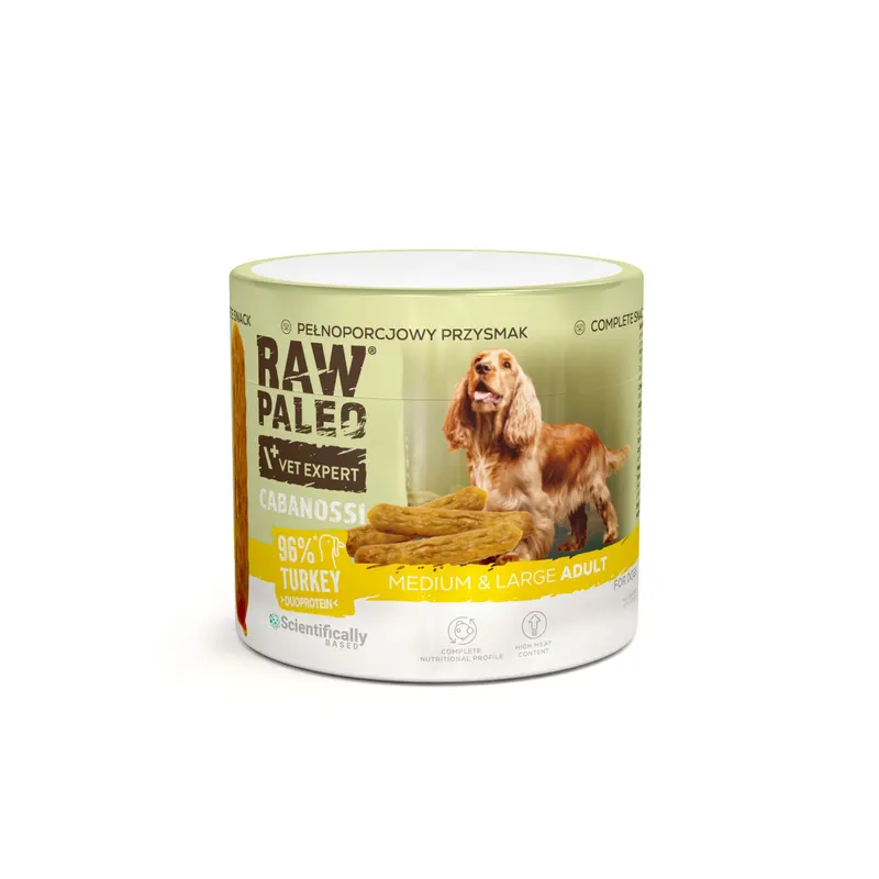 VETEXPERT Raw Paleo Cabanossi Turkey Medium Large - przysmak dla psa - 100g