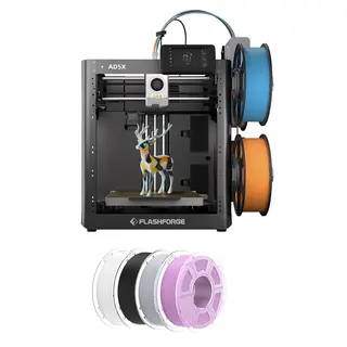 Drukarka 3D Flashforge AD5X, 4 kg, filament Mecpow HS PLA – biały/liliowy/szary/czarny