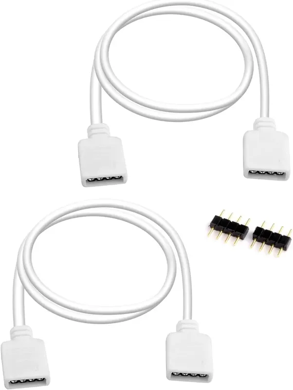 PRZEDŁUŻACZ DO TAŚMY LED RGB 4 PINOWY 0 3 METRA 2 SZTUKI