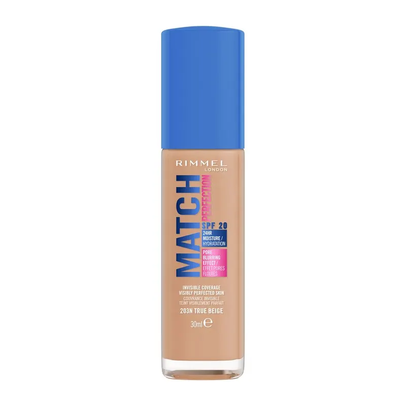 Rimmel Match Perfection Nawilżający Podkład do Twarzy z Filtrem SPF20 203N True Beige