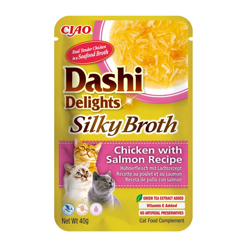 INABA Cat Dashi Delights Silky broth chicken with salmon - przysmak dla kota - 40g