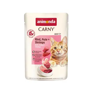 Animonda Carny Adult Pouch Beef,Turkey,Shrimps - mokra karma dla kota - 85g