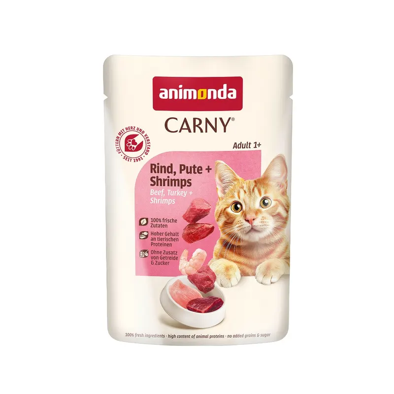 Animonda Carny Adult Pouch Beef,Turkey,Shrimps - mokra karma dla kota - 85g