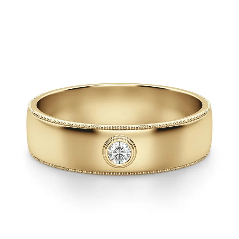 Atlas Męska Obrączka Ślubna Laboratoryjny Diament 585 Żółte Złoto (14K)