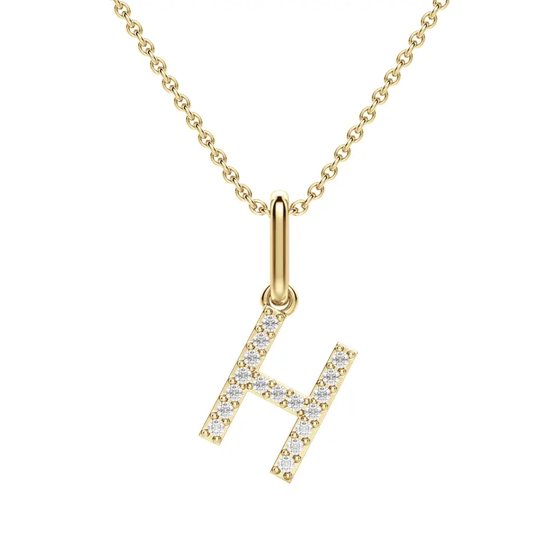 Wisiorek Litera "H" Laboratoryjny Diament 585 Żółte Złoto (14K)