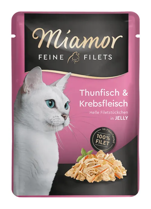 MIAMOR Feine Filets tuńczyk z krabami - mokra karma dla kota - 100 g