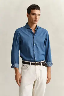 Gant Bawełniana Koszula Męska Regular Fit Niebieska