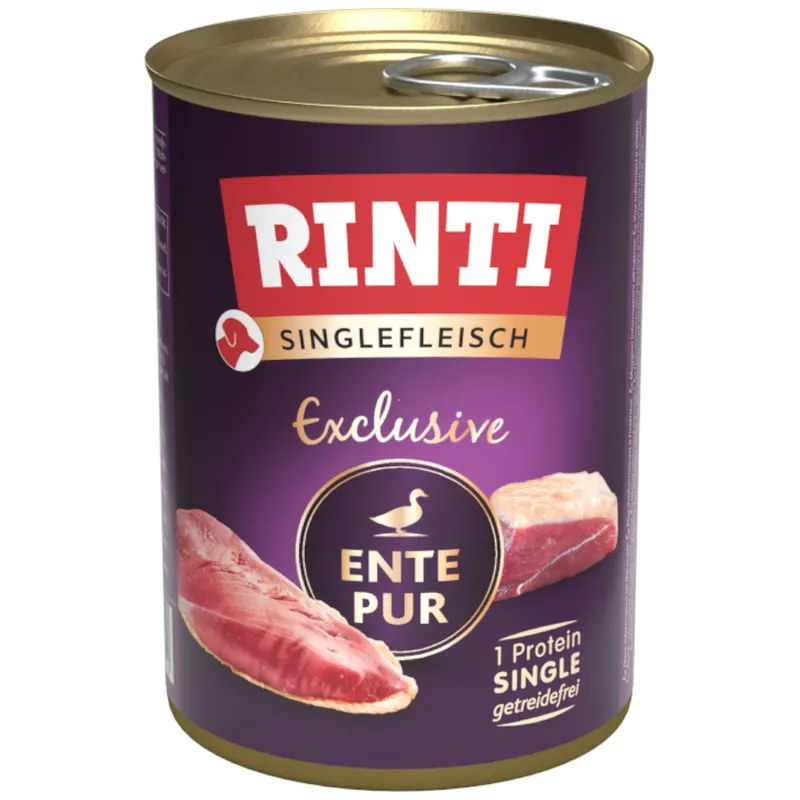 Megapakiet RINTI Singlefleisch, 24 x 400 g - Exclusive, kaczka
