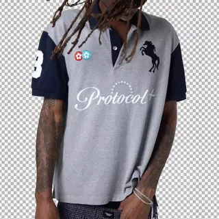 PROJECT G/R Letter Embroidery Warhorse Embroidery Badge Patch Polo Neck Short Sleeve Grailz Protocol Index
