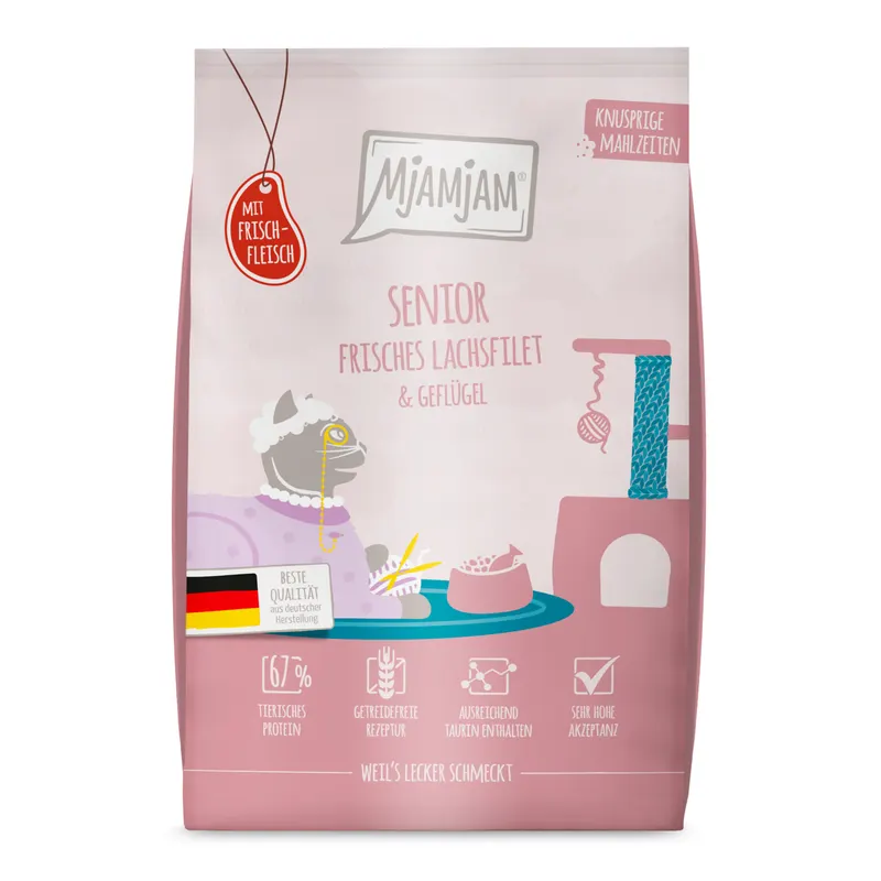 MjAMjAM Knusprige Mahlzeiten Senior, łosoś i drób - 1,5 kg