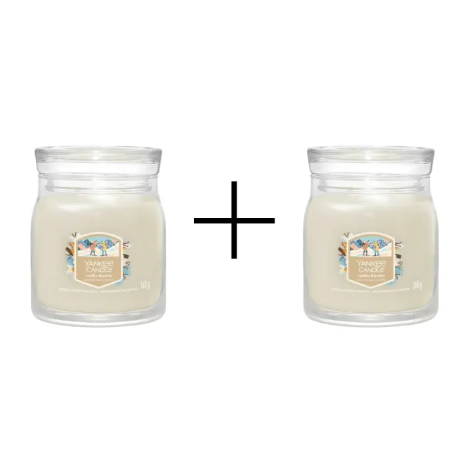 Yankee Candle Świeca w Średnim Słoiku Vanilla Flurries 1+1
