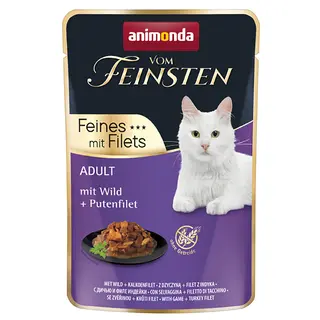 animonda vom Feinsten Adult, 18 x 85 g - Z dziczyzną i filetem z indyka