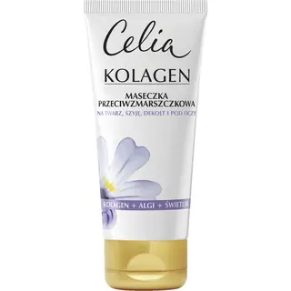 Celia Kolagen nieperfumowana maseczka przeciwzmarszczkowa pod oczy i do twarzy z algami morskimi oraz świetlikiem 60ml