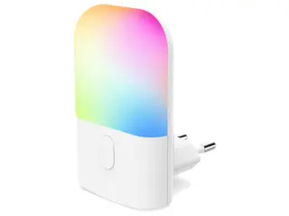 Lampka nocna LED HAMA Color do gniazdka czujnik zmierzchu RGB Biały