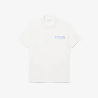 Lacoste Koszulka Polo Classic Fit Z Nadrukiem Z Dzianiny Petit Piqué Męskie Biały