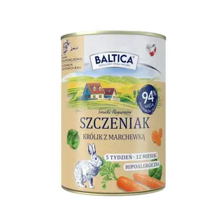 BALTICA Smaki regionów Szczeniak Mono Królik z marchewką - mokra karma dla psa - 400g