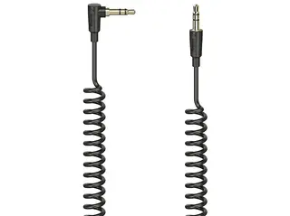 Kabel HAMA Jack 3.5 mm (kątowy) - 3,5 (wtyk wtyk) 0,75 m spiralny Czarny