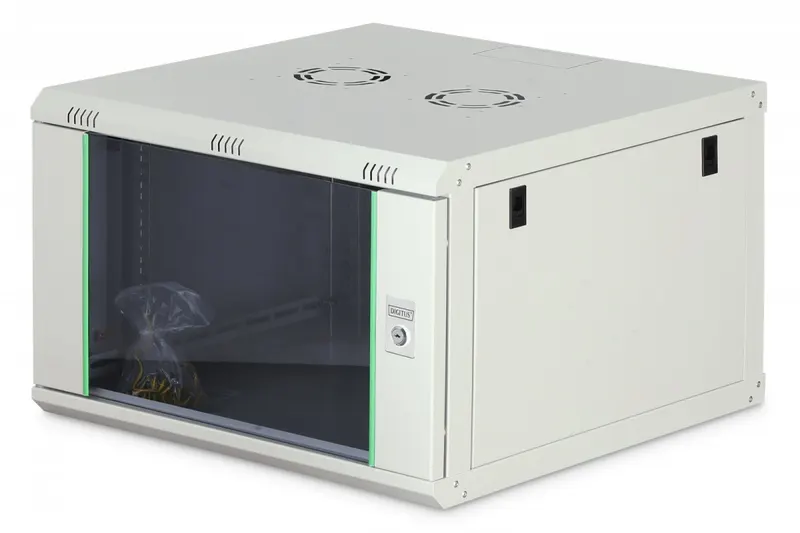 Digitus Szafa sieciowa wisząca Dynamic 19" 7U rack 385x600x600mm, drzwi szyba, szara, niezłożona, 60kg