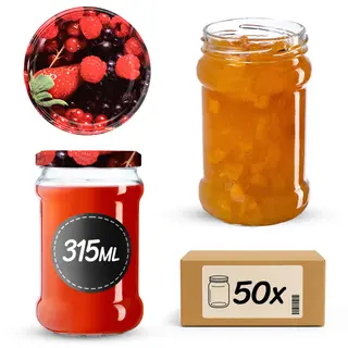 Słoiki na przetwory Seno 315ml 50szt fi 66 mm + wieczka "Owoce leśne"