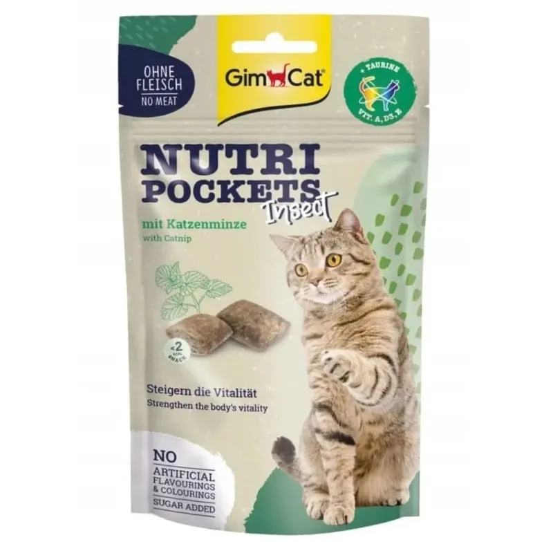 GIMCAT Nutri Pockets Owady z kocimiętką - przysmak dla kota - 60g