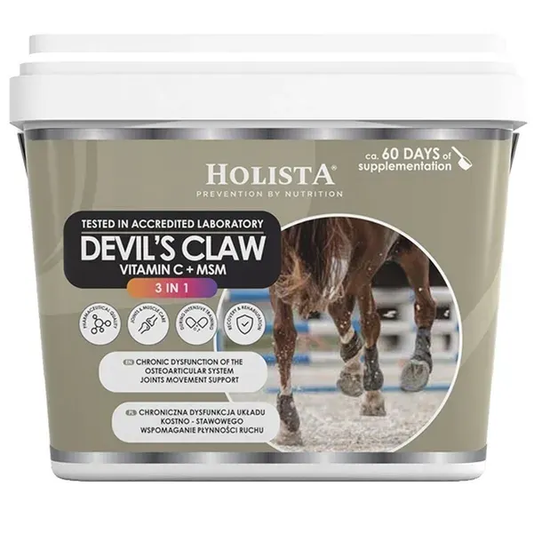 HOLISTA EQUINE DEVIL'S CLAW 3w1 Czarci Pazur dla Koni Kuców na Stawy 1000g