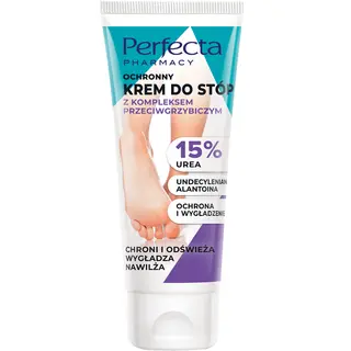 Perfecta Pharmacy ochronny krem do stóp z kompleksem przeciwgrzybiczym, 15% mocznikiem, undecylenianem i alantoiną 80 ml