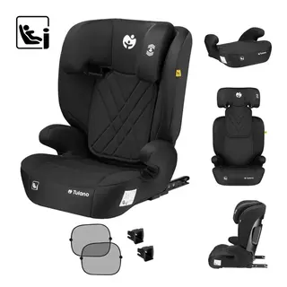 Fotelik samochodowy 15-36kg isofix i-Size TULANO podstawka czarny poddupnik 100-150cm