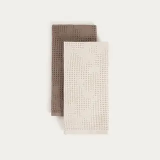 Zestaw ścierek kuchennych TAREN bawełnianych w żakardowe kwiaty 2*40x60 cm