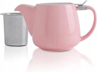 Imbryk Porcelanowy VIVILINEN z Zaparzaczem 550ml Dzbanek do Herbaty Różowy