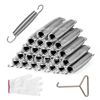 10 Pcs GSD Trampoline Replace Spring of Length 87mm-218mm, Trampoline Replacement Galvanized Steel Springs