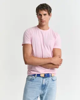 Gant Koszulka Męska Z Krótkim Rękawem İ Okrągłym Kołnierzykiem Slim Fit