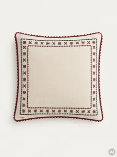 Poszewka CROSSY bawełniana z haftem krzyżykowym 45x45 cm