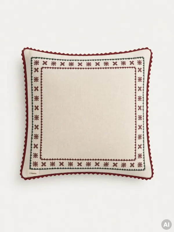 Poszewka CROSSY bawełniana z haftem krzyżykowym 45x45 cm