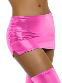 Quinn Wetlook Skirt Pink - XL