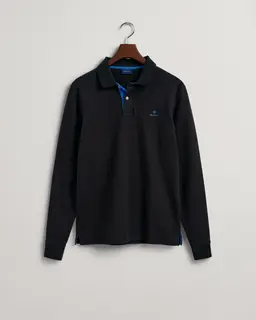 Gant Koszulka Polo Męska Z Długim Rękawem Regular Fit Czarna