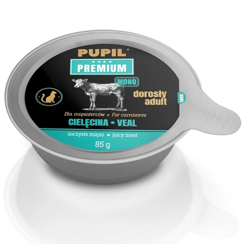 PUPIL Premium Adult cielęcina mono - mokra karma dla kota - 85g