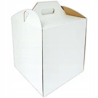 25x Karton pudełko na tort piętrowy 28x28x35 cm BIAŁE BARDZO MOCNE