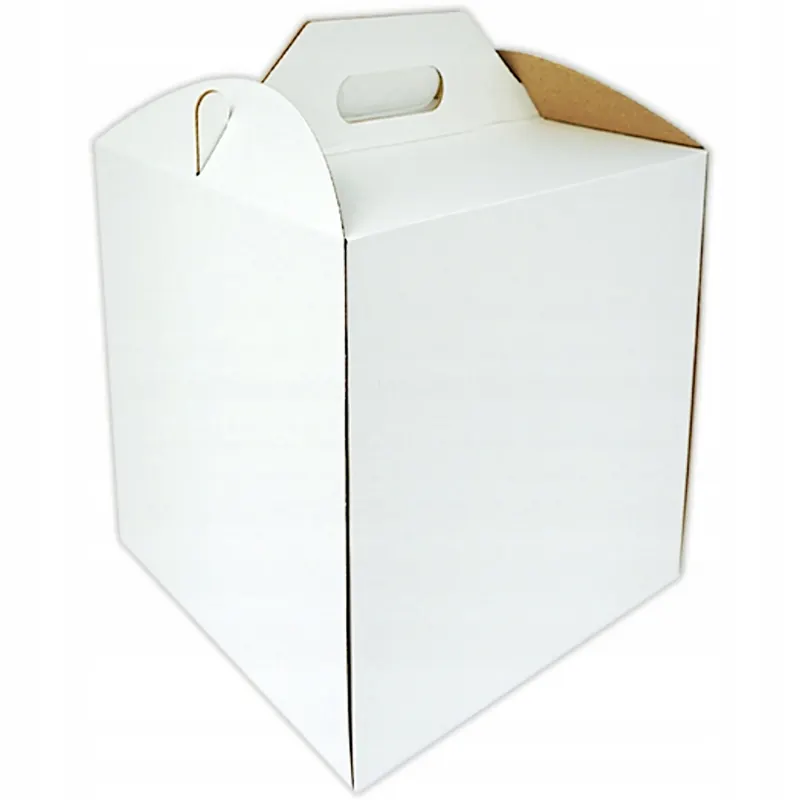 25x Karton pudełko na tort piętrowy 28x28x35 cm BIAŁE BARDZO MOCNE