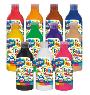 Farby plakatowe Bambino 500 ml Zestaw 11 Kolorów