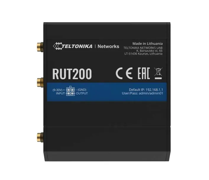 Teltonika RUT200 | Przemysłowy Router LTE | 4G/LTE Cat.4, 2x LAN 100Mb/s Wi