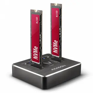 AXAGON ADSA-M2C ALU Stacja dokująca, USB-C 3.2 Gen 2 - 2x M.2 NVMe SSD CLONE MASTER