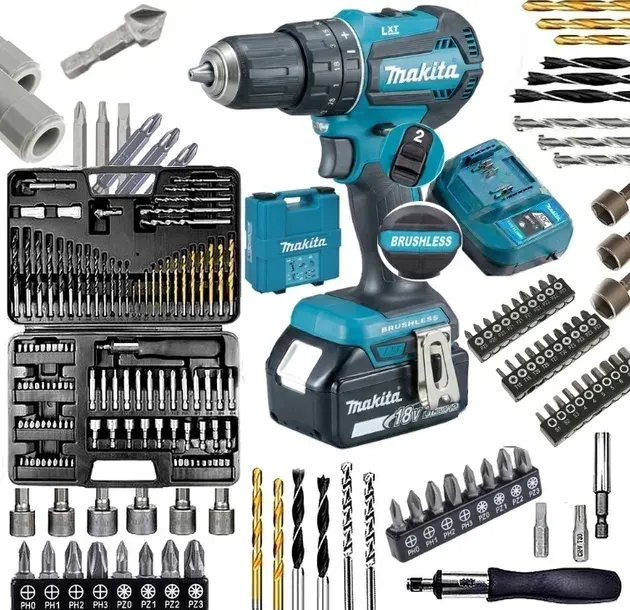 MAKITA DDF490 Wiertarko Wkrętarka Mocna Bezszczotkowa 1x aku 18v Zestaw 109