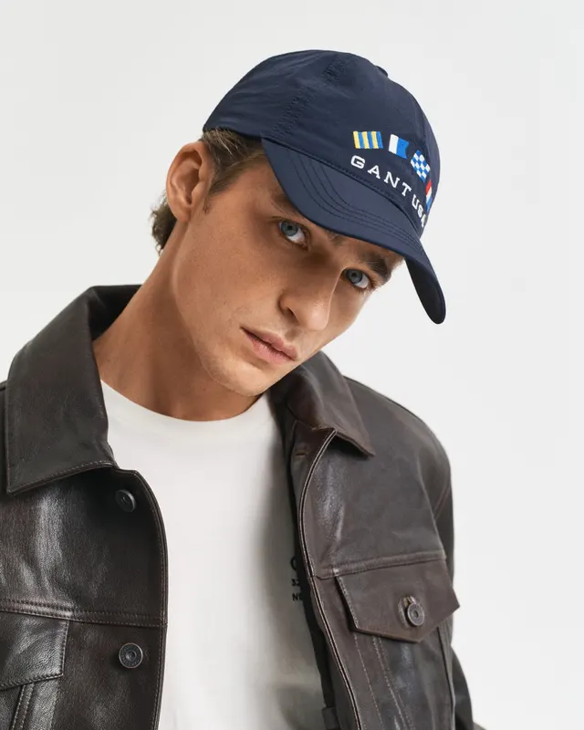 Gant Czapka Z Daszkiem Unisex Z Nadrukiem Granatowa