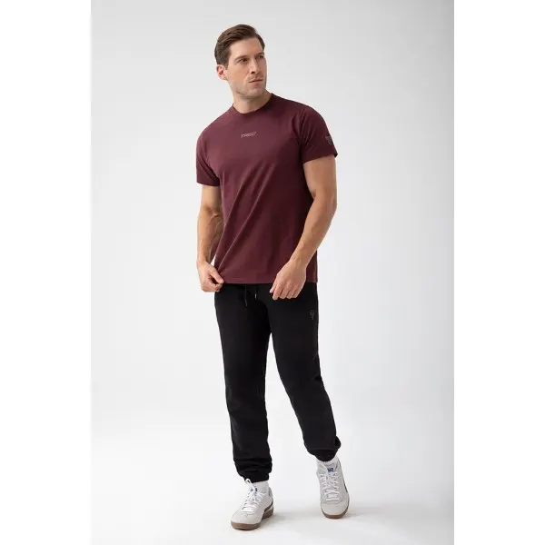 Bordowy T-shirt męski TW BASIC TSHIRT 182 M BURGUNDY - XXXL