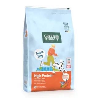 Green Petfood High Protein, z owadami i łososiem - 7,5 kg