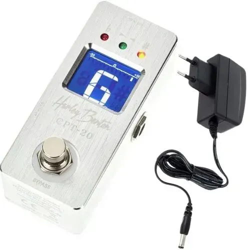 Tuner chromatyczny podłogowy do gitary basu Zasilacz Harley Benton CPT-20
