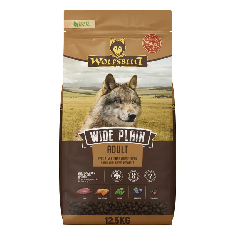 WOLFSBLUT Wide Plain Konina Mono - sucha karma dla psa - 12,5kg