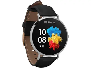 PRODUKT PO EKSPOZYCJI - Smartwatch GARETT Verona Srebrno-czarny skórzany